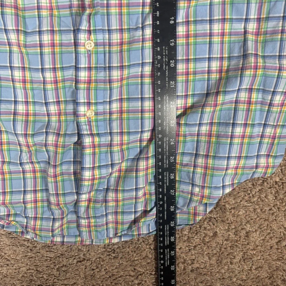 Polo Ralph Lauren Mens XL Classic‎ Fit Plaid Button Down Shirt Blue Multi Color
